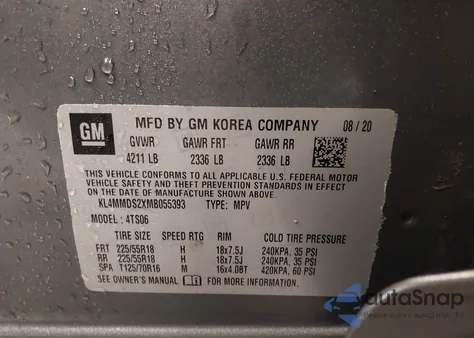 2021 Buick Encore Gx Fwd Select z USA, uszkodzony, nr VIN KL4MMDS2XMB055393